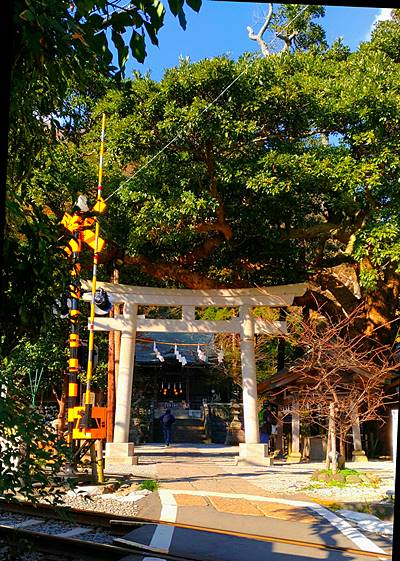 踏切と御霊神社